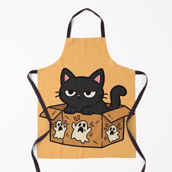 Item preview, Black Cat in a Box – Cute Spooky Ghost Cat designed and sold by MewMade.