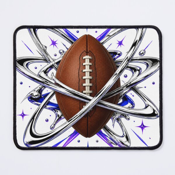 Item preview, Y2K Chrome Orbit Football Quarterback T-Shirt | Futuristic QB Sports Graphic designed and sold by Tarun Thakur.