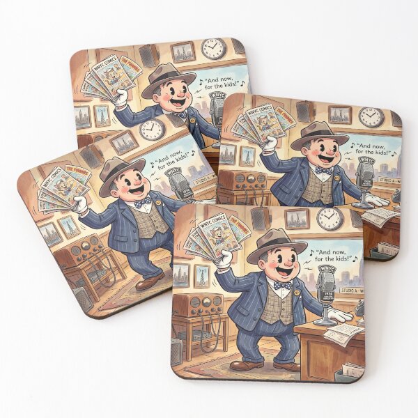 Item preview, 1930s Radio Broadcaster Reading Comic Strips designed and sold by UntoldJukebox.