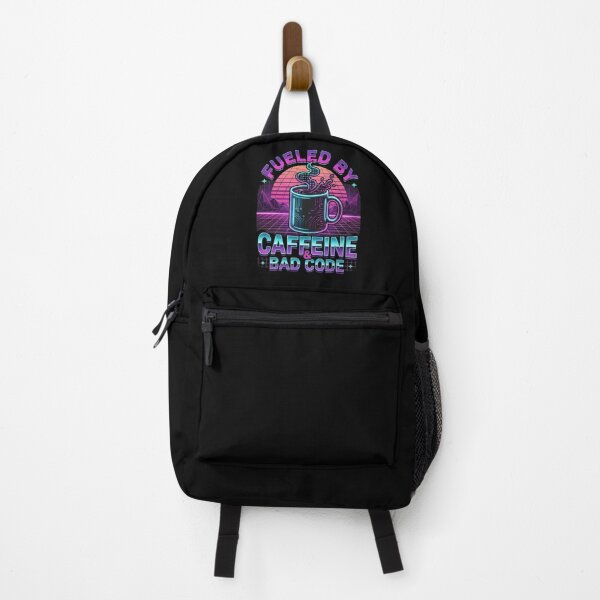 Item preview, Fueled By Caffeine And Bad Code Retro Synthwave Developer designed and sold by eihabo.