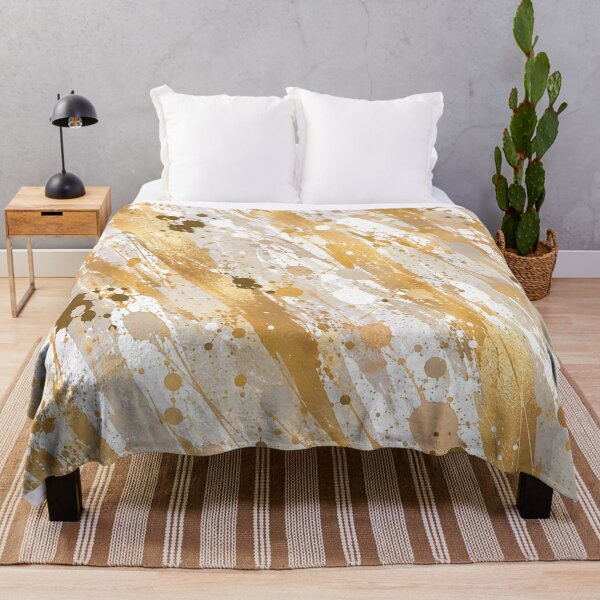 Item preview, Luminous Gold and Bronze Splatter Abstract Art designed and sold by THE SPLATTERED HAUS BY SAGE BANKS.