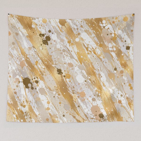 Item preview, Luminous Gold and Bronze Splatter Abstract Art designed and sold by THE SPLATTERED HAUS BY SAGE BANKS.