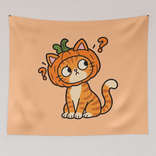 Item preview, Pumpkin Cat – Confused Orange Tabby Halloween Costume designed and sold by MewMade.