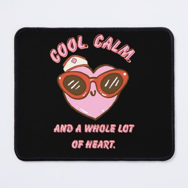 Item preview, Cool Calm & A Whole Lot of Heart Nurse T-Shirt - Cute Pink Heart Sunglasses RN Gift designed and sold by PoppaBear71.