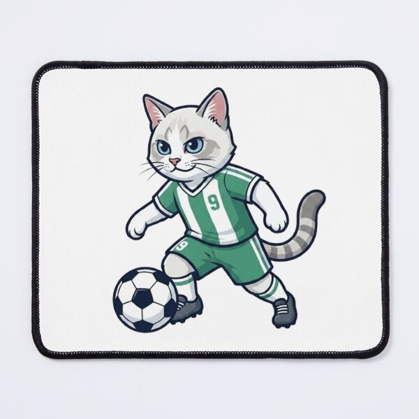 Item preview, Cute Soccer Cat Player Number 9 Cartoon Kitten Sports Art designed and sold by PetalsPaws.