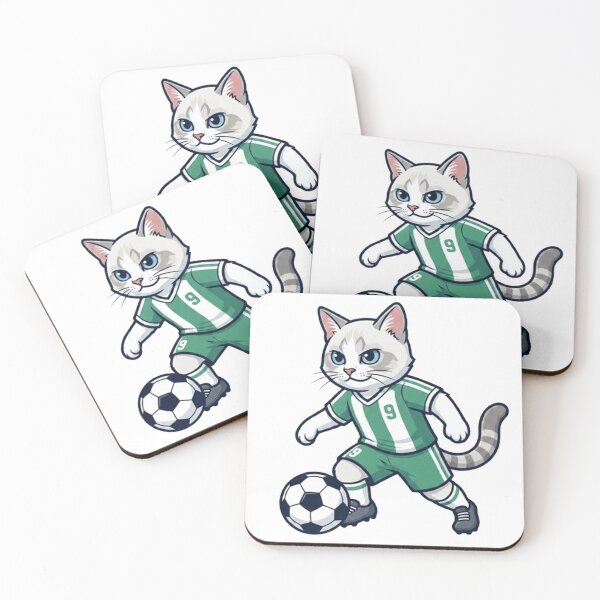 Item preview, Cute Soccer Cat Player Number 9 Cartoon Kitten Sports Art designed and sold by PetalsPaws.