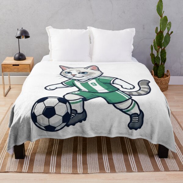 Item preview, Cute Soccer Cat Player Number 9 Cartoon Kitten Sports Art designed and sold by PetalsPaws.