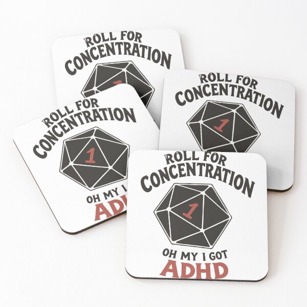 Item preview, Oh My I Got ADHD Roll For Concentration Funny D20 Natural 1 Critical Fail Meme designed and sold by Yellowriversss.