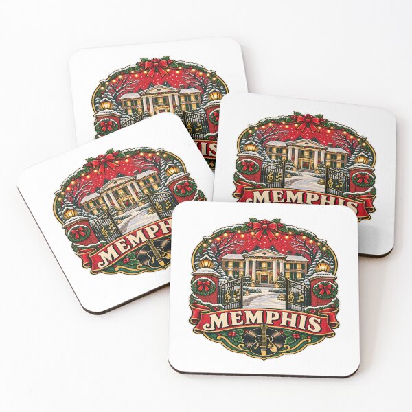 Item preview, Memphis Christmas Graceland Retro Holiday Badge – Vintage Elvis Tennessee designed and sold by Globalcitytees.