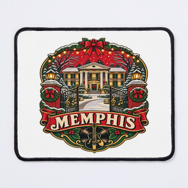 Item preview, Memphis Christmas Graceland Retro Holiday Badge – Vintage Elvis Tennessee designed and sold by Globalcitytees.