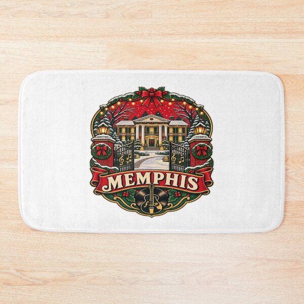 Item preview, Memphis Christmas Graceland Retro Holiday Badge – Vintage Elvis Tennessee designed and sold by Globalcitytees.