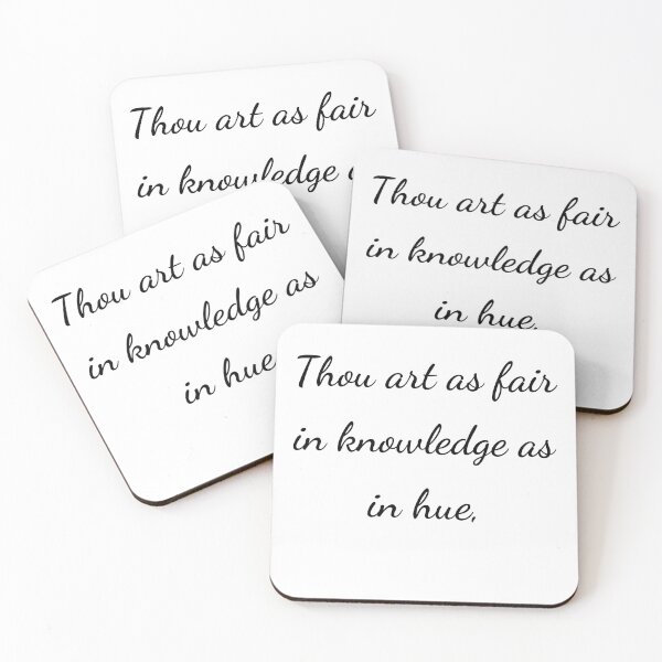 Item preview, “Thou art as fair in knowledge as in hue,” - handwriting black designed and sold by ariksworld.