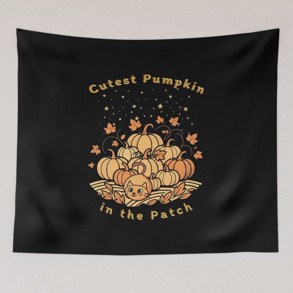 Item preview, Cutest Pumpkin in the Patch Cute Fall Cat & Pumpkins | Light Ink Edition designed and sold by SunandShade.