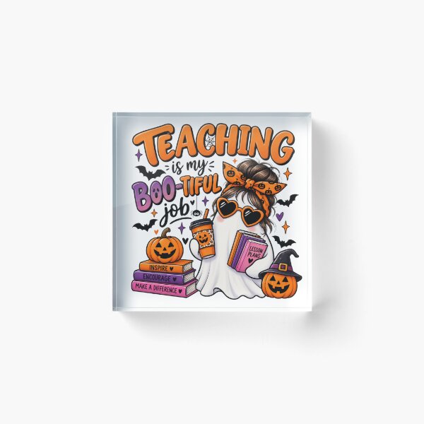 Item preview, Teaching Is My Boo-tiful Job – Cute Halloween Teacher Ghost Design designed and sold by Gallery-yuuna .