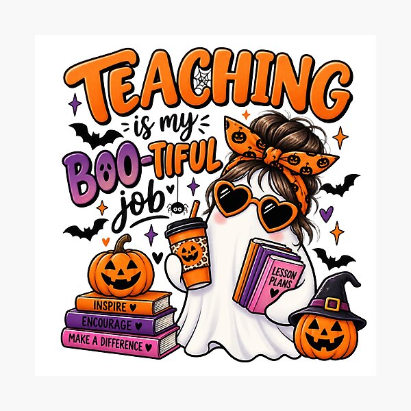 Item preview, Teaching Is My Boo-tiful Job – Cute Halloween Teacher Ghost Design designed and sold by Gallery-yuuna .