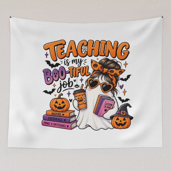 Item preview, Teaching Is My Boo-tiful Job – Cute Halloween Teacher Ghost Design designed and sold by Gallery-yuuna .