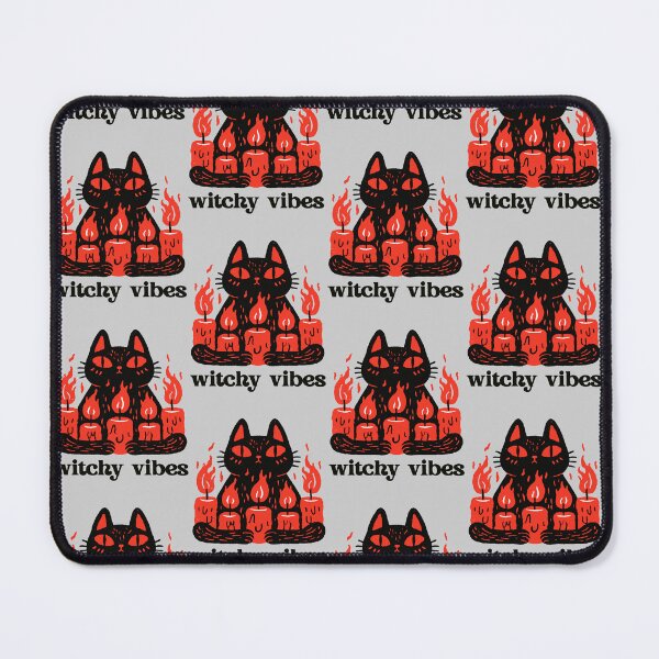 Item preview, Witchy Vibes Black Cat Red Candles Ritual Linocut Graphic T-Shirt designed and sold by Catophile.
