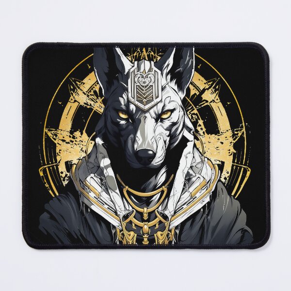 Item preview, Armored Anubis Egyptian Warrior – Black & Gold Mythology Design designed and sold by Grapyziip.