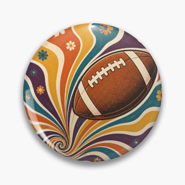 Item preview, Retro Groovy Spiral Football Quarterback | Vintage QB Sports Graphic designed and sold by Tarun Thakur.