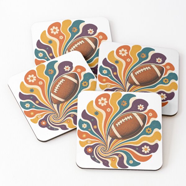 Item preview, Retro Groovy Spiral Football Quarterback | Vintage QB Sports Graphic designed and sold by Tarun Thakur.