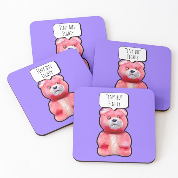 Item preview, Tiny but Fighty - cute pink teddy bear designed and sold by TurquoiseChicken.