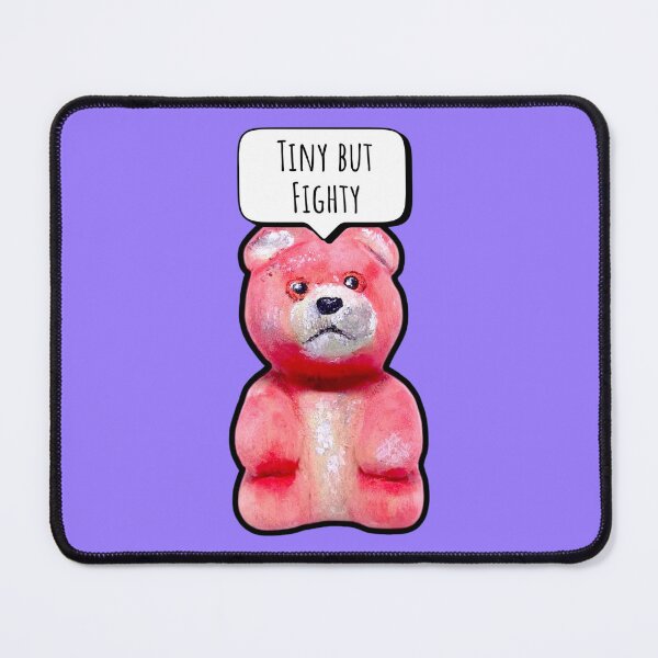 Item preview, Tiny but Fighty - cute pink teddy bear designed and sold by TurquoiseChicken.