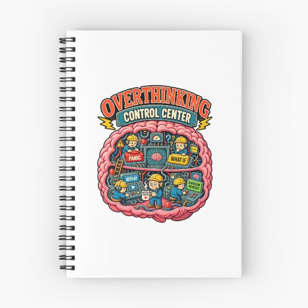Item preview, Overthinking Control Center – Funny Retro Brain designed and sold by NarpLTD.