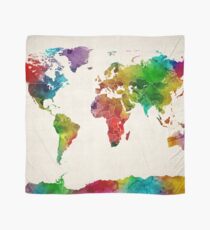 Aquarell Karte der Weltkarte Tuch