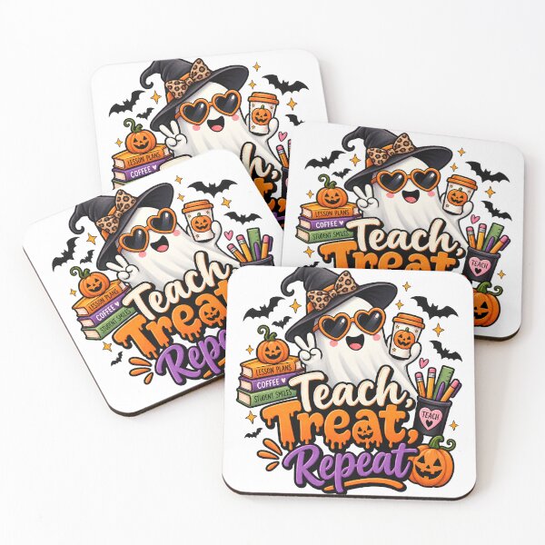 Item preview, Teach Treat Repeat – Cute Halloween Ghost Teacher Design designed and sold by Gallery-yuuna .