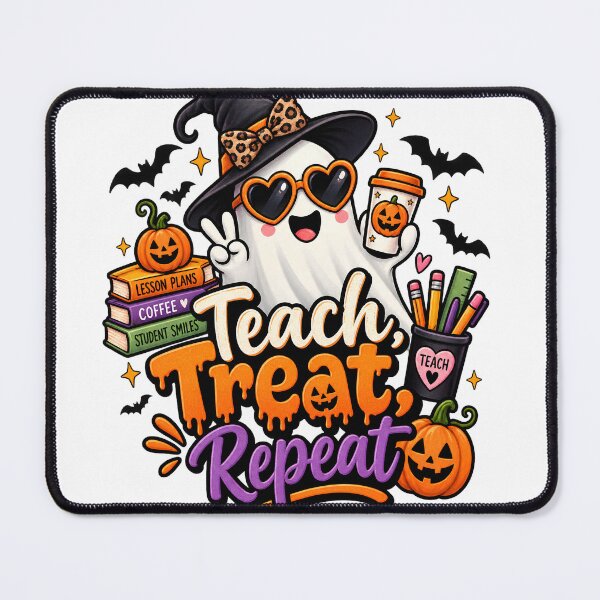 Item preview, Teach Treat Repeat – Cute Halloween Ghost Teacher Design designed and sold by Gallery-yuuna .