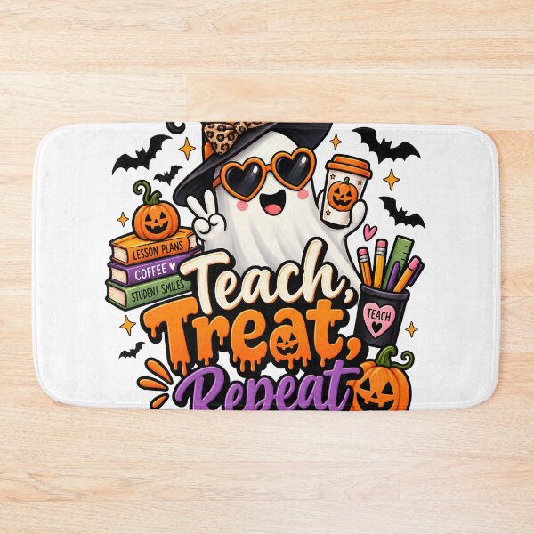 Item preview, Teach Treat Repeat – Cute Halloween Ghost Teacher Design designed and sold by Gallery-yuuna .