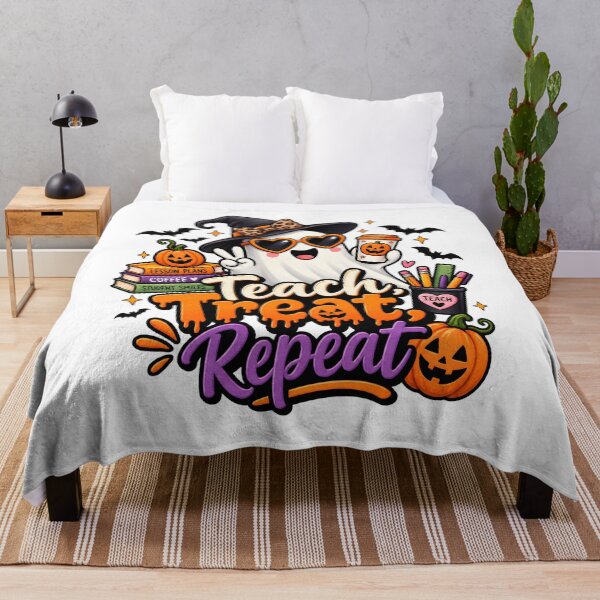 Item preview, Teach Treat Repeat – Cute Halloween Ghost Teacher Design designed and sold by Gallery-yuuna .