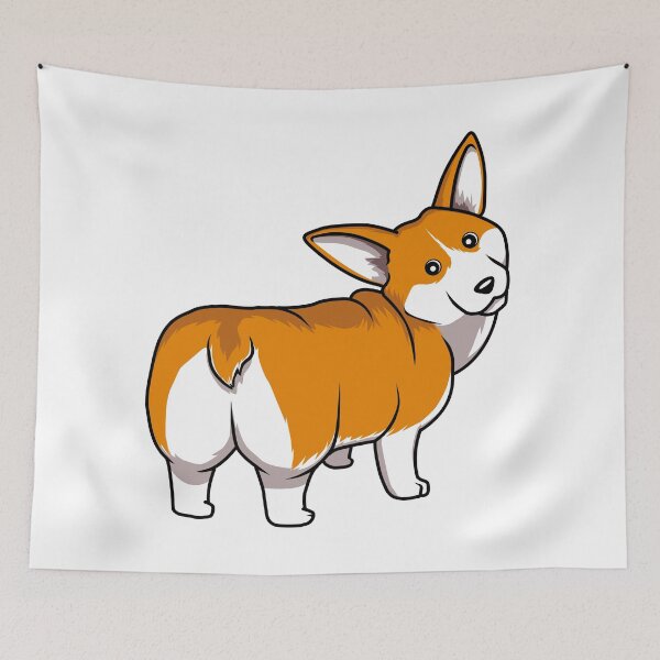 Item preview, Cute Corgi Dog Looking Behind designed and sold by Jaudaux Designs.