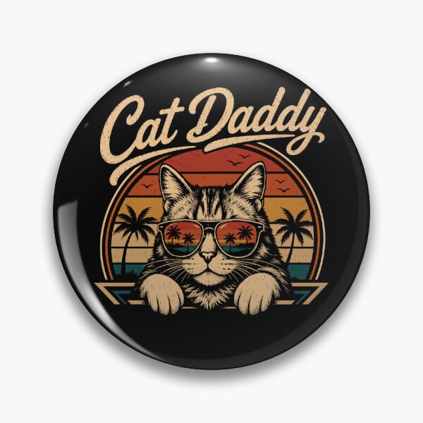 Item preview, Cat Daddy Retro Sunset Cat Dad designed and sold by gordonbwyashop.