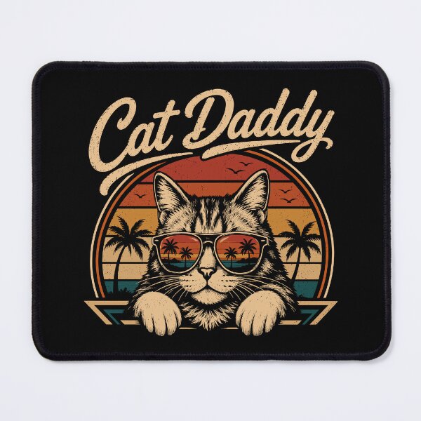 Item preview, Cat Daddy Retro Sunset Cat Dad designed and sold by gordonbwyashop.