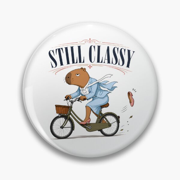 Item preview, Still Classy Capybara Cyclist in Blue Suit designed and sold by LazyPaw Design.