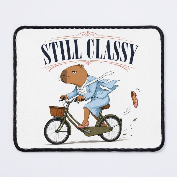 Item preview, Still Classy Capybara Cyclist in Blue Suit designed and sold by LazyPaw Design.