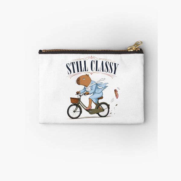 Item preview, Still Classy Capybara Cyclist in Blue Suit designed and sold by LazyPaw Design.
