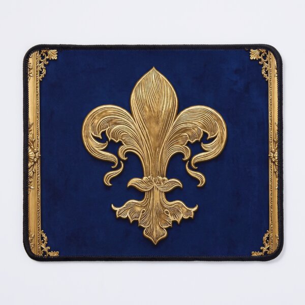 Item preview, Gold Fleur De Lys Royal Blue Baroque Curly Ornate Frame Luxury designed and sold by ProjectNoah.