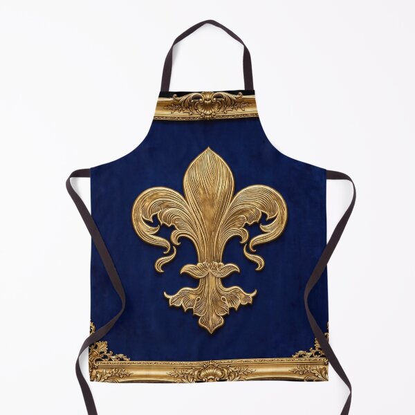 Item preview, Marco barroco ornamentado con rizos dorados y flor de lis azul real de lujo designed and sold by ProjectNoah.