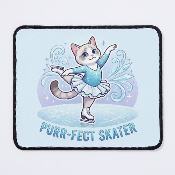 Item preview, Purr-fect Skater Cute Ice Skating Cat Sparkly Winter Sports Art designed and sold by PetalsPaws.