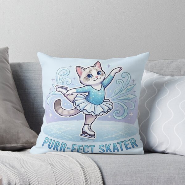 Item preview, Purr-fect Skater Cute Ice Skating Cat Sparkly Winter Sports Art designed and sold by PetalsPaws.