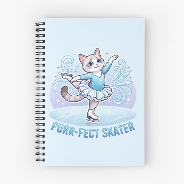 Item preview, Purr-fect Skater Cute Ice Skating Cat Sparkly Winter Sports Art designed and sold by PetalsPaws.