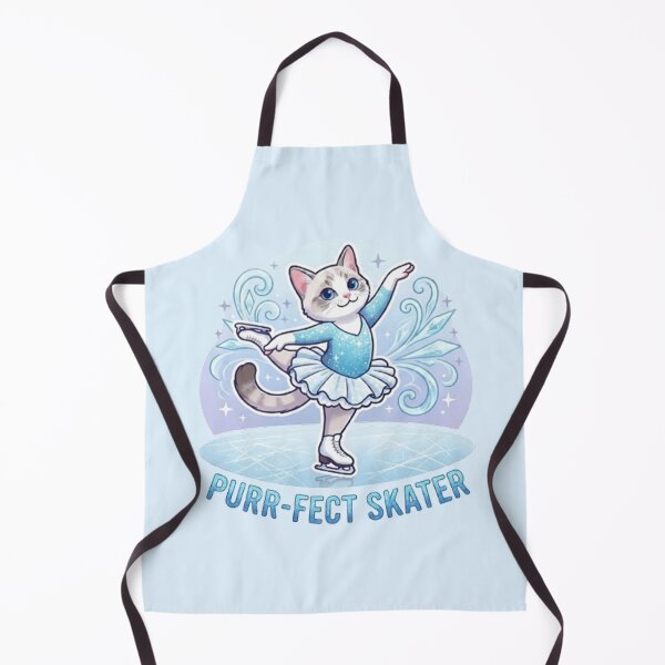Item preview, Purr-fect Skater Cute Ice Skating Cat Sparkly Winter Sports Art designed and sold by PetalsPaws.