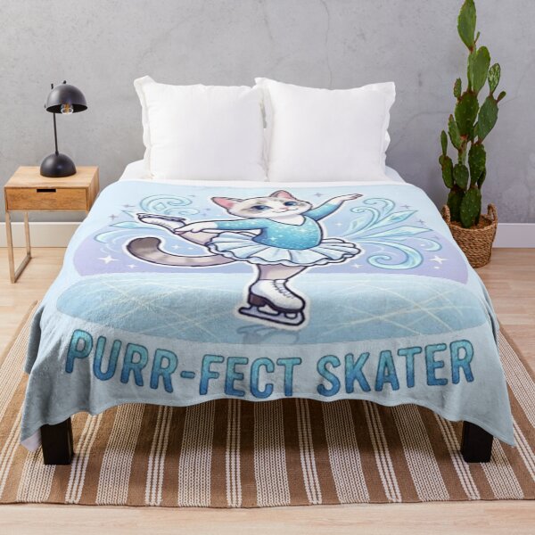 Item preview, Purr-fect Skater Cute Ice Skating Cat Sparkly Winter Sports Art designed and sold by PetalsPaws.
