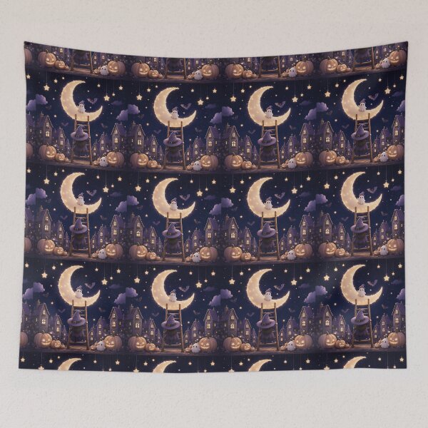 Item preview, Cute Ghost On Crescent Moon Halloween designed and sold by Soluna Studio.