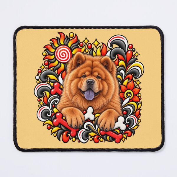 Item preview, Chow Chow Floral Art - Bones & Swirls Decor designed and sold by PixelsPaws.