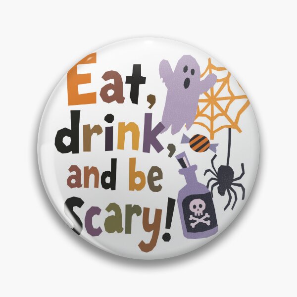 Item preview, Eat Drink and Be Scary Halloween Typography with Ghost, Spider and Potion Clipart designed and sold by maewjpho.