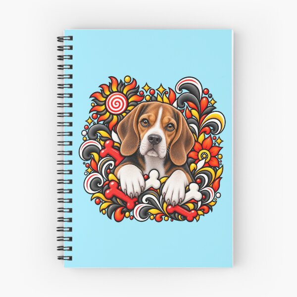 Item preview, Beagle Floral Art - Bones & Swirls Decor designed and sold by PixelsPaws.