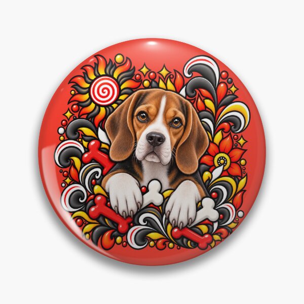 Item preview, Beagle Floral Art - Bones & Swirls Decor designed and sold by PixelsPaws.